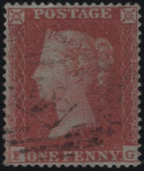 139106 1854 DIE 1 1D PL.191 (SG17)(FG) GOOD USED.