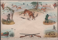 139128 1840 FORES'S SHOOTING ENVELOPE, ORIGINAL WITH SUPERB HAND COLOURING.