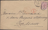 139131 1871 MAIL LONDON TO BORDEAUX WITH 2½D ROSY-MAUVE PL.8 (SG141).
