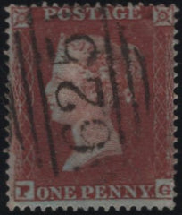 139151 1854 DIE 1 1D PL.197 (SG17)(PG) GOOD USED.