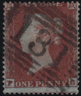 139152 1854 DIE 1 1D PL.197 (SG17)(PG) GOOD TO FINE USED.