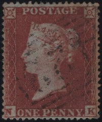 139154 1854 DIE 1 1D PL.198 (SG17)(NK) GOOD USED.