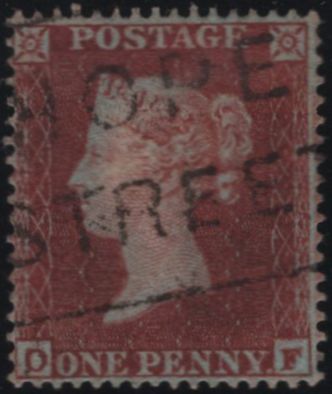 139155 1854 DIE 1 1D PL.198 (SG17)(OF) SUPERB USED.
