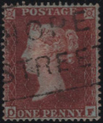 139155 1854 DIE 1 1D PL.198 (SG17)(OF) SUPERB USED.