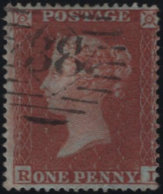 139156 1854 DIE 1 1D PL.190 (SG17)(RI) VERY FINE USED.