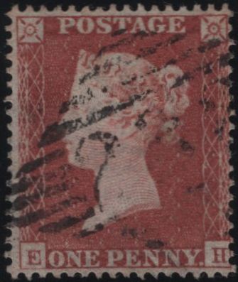 139159 1854 DIE 1 1D PL.182 (SG17)(EH) GOOD USED.