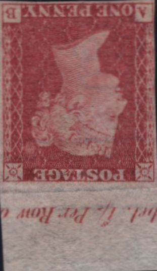 139188 1858 DIE 2 1D PL.66 IMPRIMATUR LETTERED AB WATERMARK LARGE CROWN INVERTED.