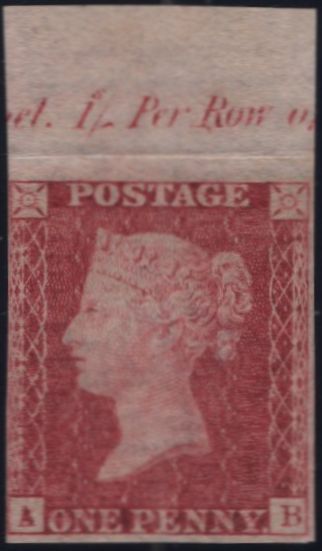 139190 1858 DIE 2 1D PL.68 IMPRIMATUR LETTERED AB.