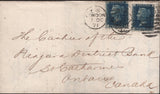 139201 1871 MAIL LONDON TO ONTARIO WITH 2D BLUE PL.13 (SG47) X 2.
