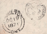 139201 1871 MAIL LONDON TO ONTARIO WITH 2D BLUE PL.13 (SG47) X 2.