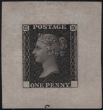 139204 1871 DIE 2 1D PROOF IN BLACK (DP29) 35 X 37MM.