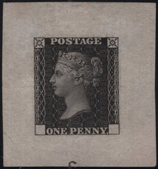139204 1871 DIE 2 1D PROOF IN BLACK (DP29) 35 X 37MM.