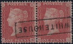 139210 1857 PAIR DIE 2 1D (SG40) PL.38 WITH 'WHITEHOUSE' SCOTS LOCAL TYPE VIII CANCELLATION.