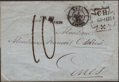 139218 1851 MAIL CHARING CROSS TO GENES, ITALY.