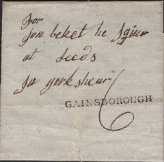 139234 1801 MAIL GAINSBOROUGH TO LEEDS WITH 'GAINSBOROUGH' HANDSTAMP (LI335).