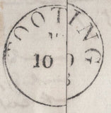 139249 1843 MAIL UPPER TOOTING TO CROYDON WITH 'TOOTING' COUNTRY SORTING OFFICE DATE STAMP.