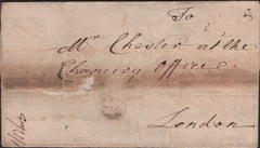 139256 1757 MAIL USED IN LONDON WITH GENERAL OFFICE DOCKWRA TYPE 3b (L335a).