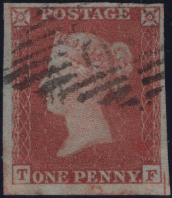 139262 1851 1D PL. 159 (SG8)(TF) FINE USED.