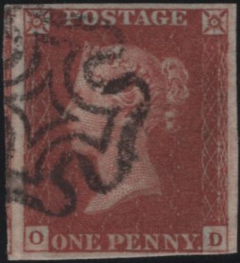 139287 1843 1D PL.33 (SG8)(OD) FINE USED.
