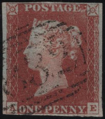 139293 1845 1D PL.62 (SG8)(AE RE-ENTRY SPEC BS51a) FINE USED, MISSING IMPRIMATUR LETTERING.