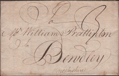 139300 1770 MAIL BRISTOL TO BEWDLEY WITH 'B/RIS/TOL' HANDSTAMP.