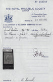 139310 1870 6D MAUVE PL.9 ERROR IMPERFORATE (SG109a) LETTERED AC MATCHED WITH IMPRIMATUR.