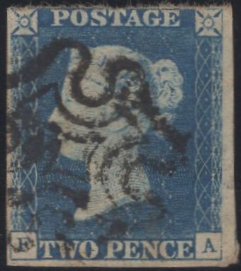 139323 1840 2D BLUE PL.1 (SG5)(FA) USED.