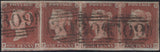 139331 1844 1D PL.52 (SG8) HORIZONTAL STRIP OF FOUR LETTERED FA FB FC FD.