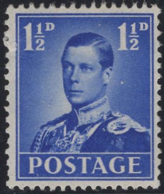 139336 1936 KING EDWARD VIII UNISSUED ESSAY 1½D 'ACCESSION ISSUE' IN BLUE.