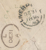 139340 1856 MAIL DUNFERMLINE TO MONTREAL WITH 6D (SG69) WITH CHARGE MARKS.