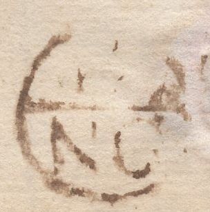 139345 1759 MAIL LONDON TO NEWCASTLE UPON TYNE WITH LONDON 'AE' RECEIVERS HAND STAMP.