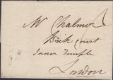 139352 1784 MAIL BRISTOL TO QUEEN ANNE'S BOUNTY, LONDON WITH 'BRISTOL' STRAIGHT LINE HAND STAMP IN BLACK.