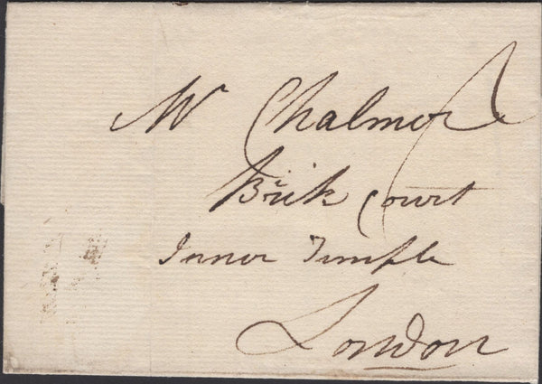 139352 1784 MAIL BRISTOL TO QUEEN ANNE'S BOUNTY, LONDON WITH 'BRISTOL' STRAIGHT LINE HAND STAMP IN BLACK.