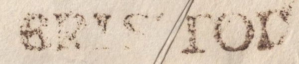 139352 1784 MAIL BRISTOL TO QUEEN ANNE'S BOUNTY, LONDON WITH 'BRISTOL' STRAIGHT LINE HAND STAMP IN BLACK.
