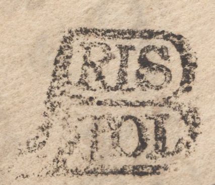 139358 1771 LETTER BRISTOL TO DUNSTER, SOMERSET WITH 'B/RIS/TOL' TYPE C HAND STAMP.