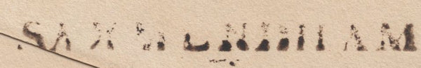 139363 1829 MAIL YOXFORD, SUFFOLK TO BUNGAY WITH 'SAXMUNDHAM' STRAIGHT LINE HAND STAMP (SK301).