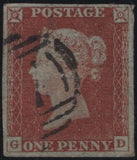 139379 1845 1D PL.56 (SG8)(GD) GOOD USED WITH 'E' FLAW.
