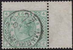139384 1877 1S GREEN TELEGRAPH PL.4 (T8/L218) VERY FINE USED.