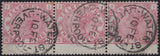 139411 1876 3D CARMINE TELEGRAPH PL.2 (T3/L206) VERY FINE USED STRIP OF THREE.
