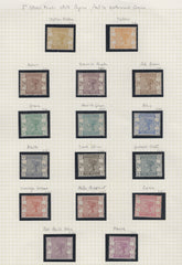 139423 1883 LILAC AND GREEN ISSUE, GROUP OF 2D VALUE COLOUR TRIALS (16 ITEMS).