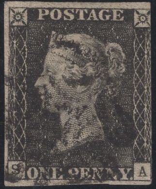 139424 1840 1D GREY-BLACK PL.6 (SG3)(SA RE-ENTRY SPEC AS42a) GOOD USED.