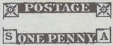 139424 1840 1D GREY-BLACK PL.6 (SG3)(SA RE-ENTRY SPEC AS42a) GOOD USED.