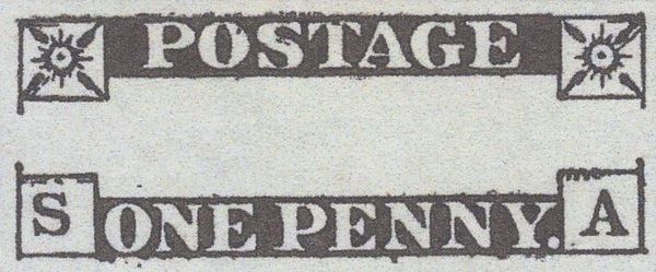 139424 1840 1D GREY-BLACK PL.6 (SG3)(SA RE-ENTRY SPEC AS42a) GOOD USED.