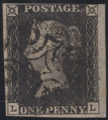 139425 1840 1D BLACK PL.6 (SG2)(LL) GOOD USED.