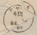 139430 1887 MAIL KINGSTON ON THAMES TO SIMLA, INDIA WITH 9D GREEN (SG195) AND 1D LILAC (SG172).