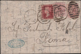 139435 1875 2½D ROSY MAUVE PL.2 LH/FL ERROR OF LETTERING (SG140) USED ON COVER.