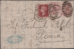 139435 1875 2½D ROSY MAUVE PL.2 LH/FL ERROR OF LETTERING (SG140) USED ON COVER.