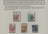 139463 1865-1880 GOOD TO FINE USED COLLECTION OF SURFACE PRINTED ISSUES SHOWING VARIOUS PERFORATION VARIETIES INCLUDING LONG STAMPS, BROKEN PERF PINS ETC.