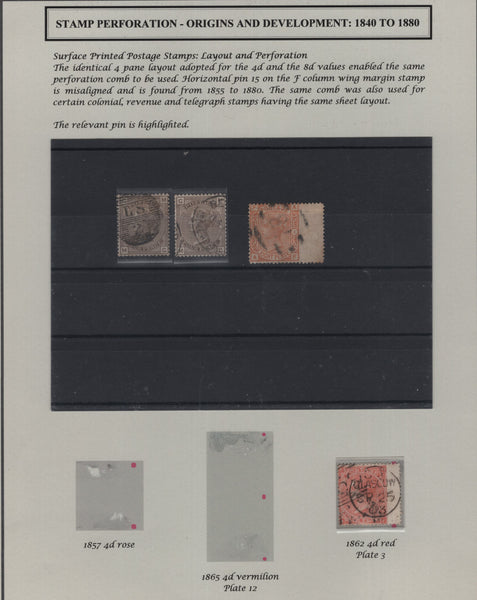 139463 1865-1880 GOOD TO FINE USED COLLECTION OF SURFACE PRINTED ISSUES SHOWING VARIOUS PERFORATION VARIETIES INCLUDING LONG STAMPS, BROKEN PERF PINS ETC.
