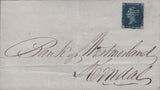139478 1840 2D BLUE PL.1 (SG5)(KL) ON COVER USED WITHIN WESTMORLAND.